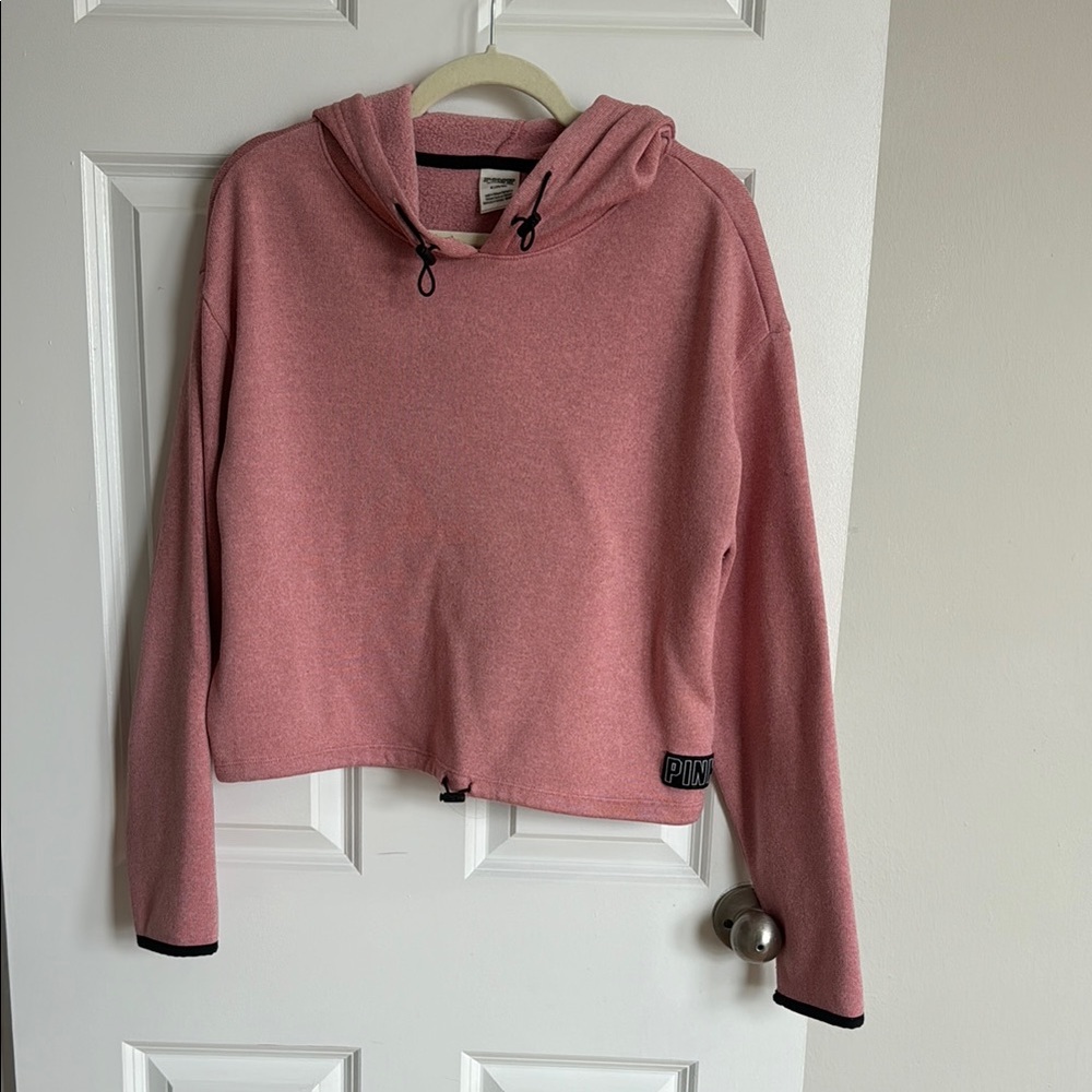 PINK Victoria's Secret Cropped Hooded Pullover Sweatshirt - Dusty Rose